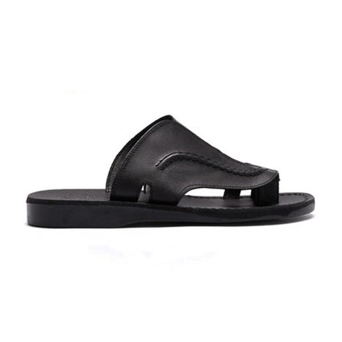 Peter | Black Leather Toe Strap Sandal – Jerusalem Sandals