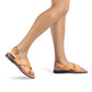 Elan Buckle tan, handmade leather sandals with back strap - Model View