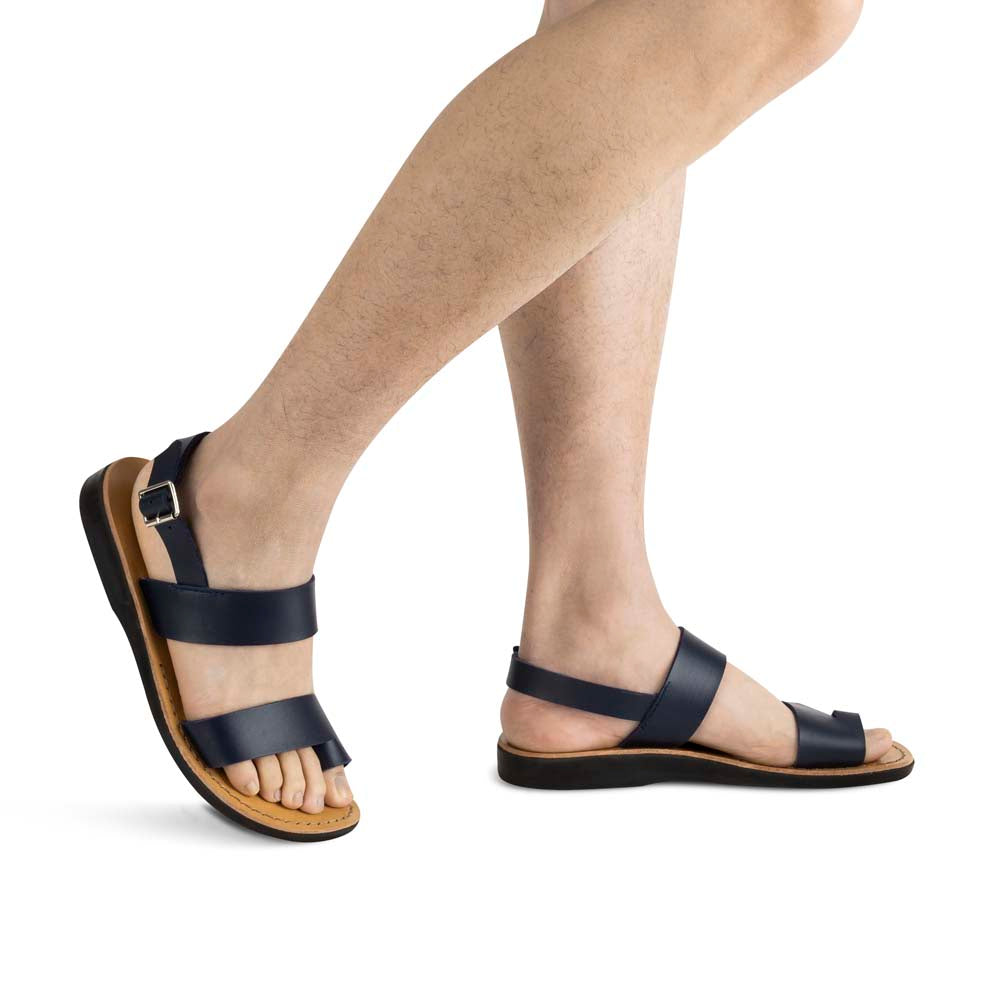 Carmel - Vegan Leather Sandal | Blue model view