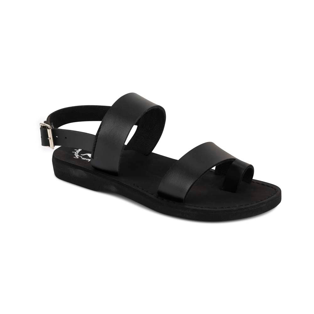Carmel - Vegan Leather Sandal | Black front view