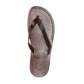 Jaffa brown, slip-on flip flop style leather sandal - top view
