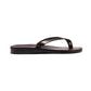Jaffa brown, slip-on flip flop style leather sandal - side view