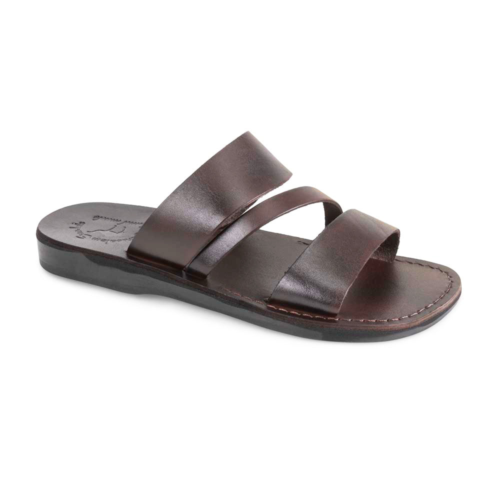 Boaz Leather Wide Strap Sandal - Brown – Jerusalem Sandals