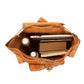 Side Pocket Backpack brown, handmade leather bag - inside View