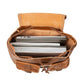 Front Pocket Backpack brown, handmade leather bag - inside View