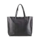 Leather Tote Handbag Black, handmade leather bag - Front View