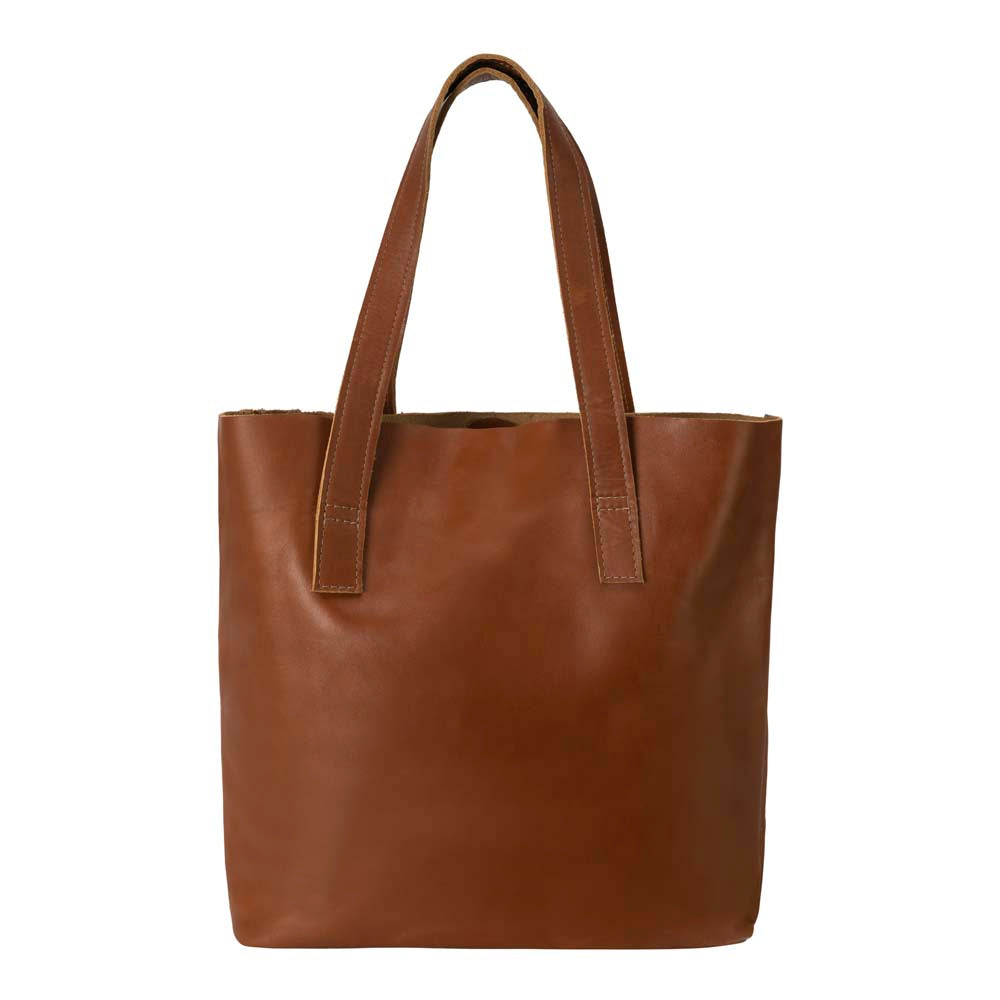 Classic Tote Leather Bag in Honey color - front view