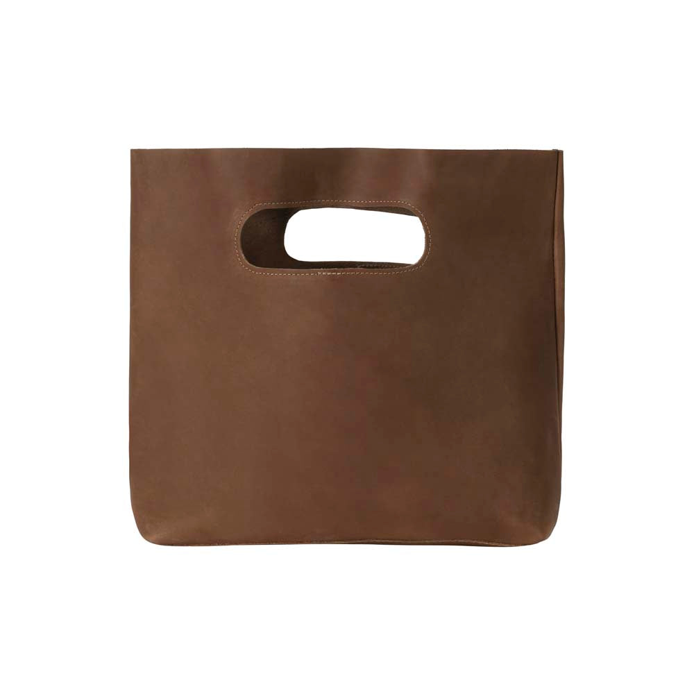 Leather Handbag in brown - front view