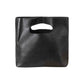 Leather Handbag in black - front view