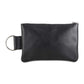 Leather Makeup Bag in black - front view