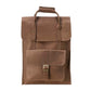 Unisex Leather BROWN Backpack - front view