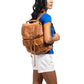 Front Pocket Backpack brown, handmade leather bag - model View