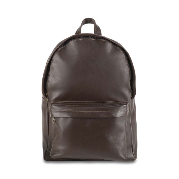 Leather Backpack - Dark Brown, Size Regular