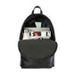 front Pocket Backpack black, handmade leather bag - inside View