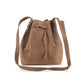 handmade Leather Bucket Bag brown - front view
