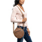 Round Leather Bag in brown - model View