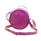 Round Leather Bag in Violet - front View