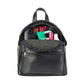 Mini Leather Backpack in black - inside view