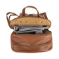 Leather Laptop Backpack in brown - cell one view