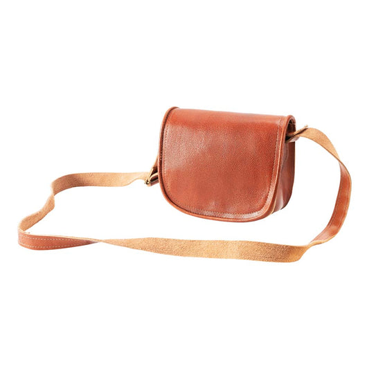 Small Cross Body Bag brown, handmade leather bag - Front View