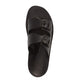 Barnabas Black, handmade leather slide sandals - Side View