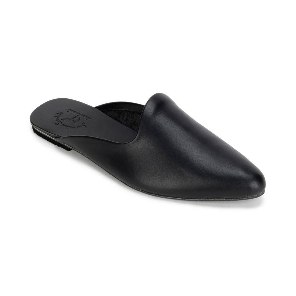 Nihi - Pointed toe Leather Mule | Black front view