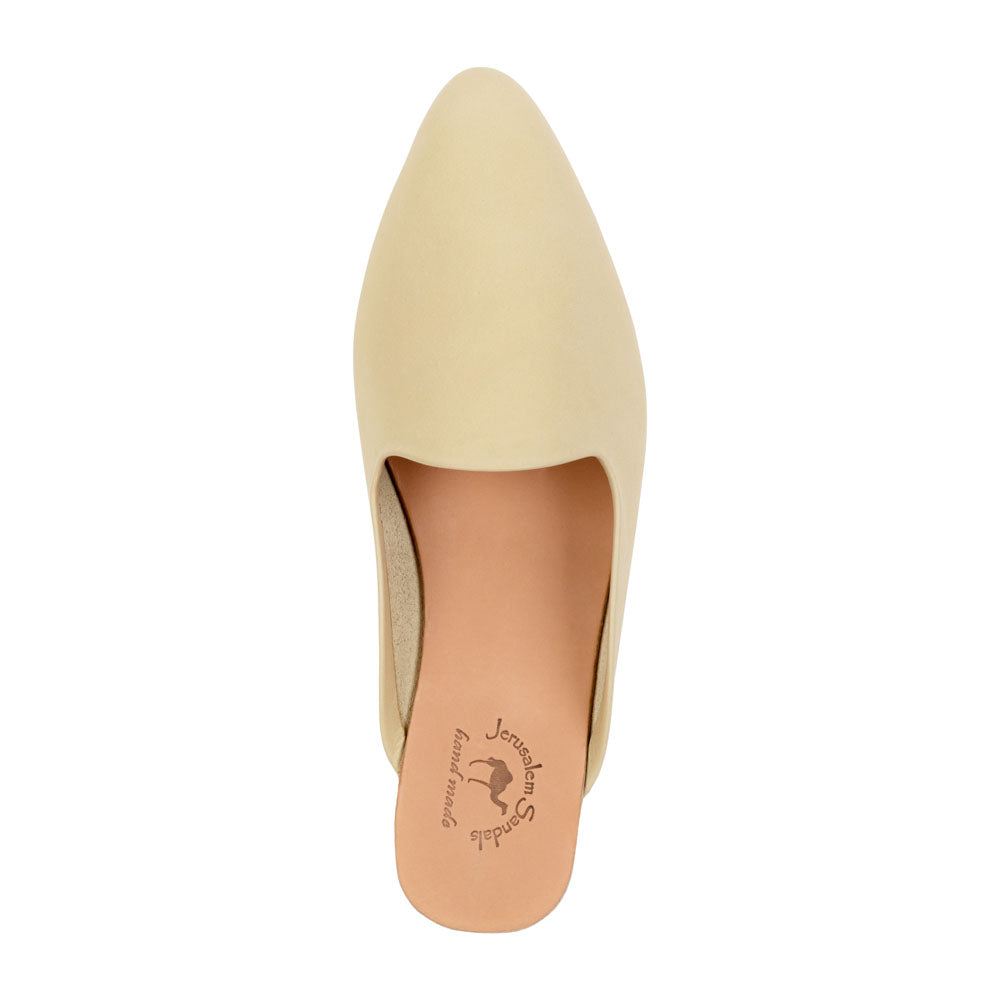 Nihi - Pointed toe Leather Mule | Natural top view