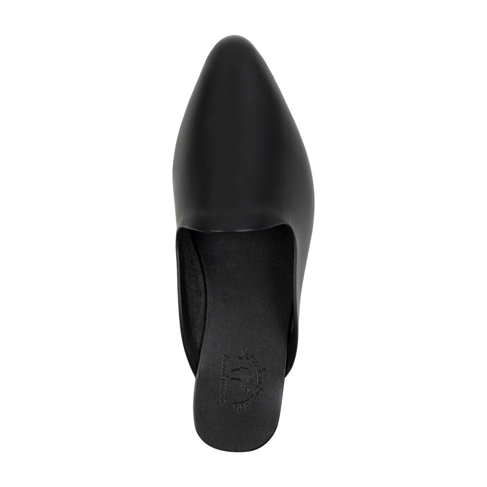 Nihi - Pointed toe Leather Mule | Black top view