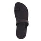 Eden black, handmade leather slide sandals with toe loop - up View