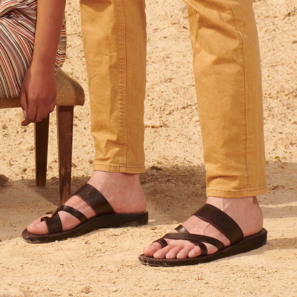 Jerusalem Sandals - The Good Shepherd - Leather Toe Loop Sandal - Brown