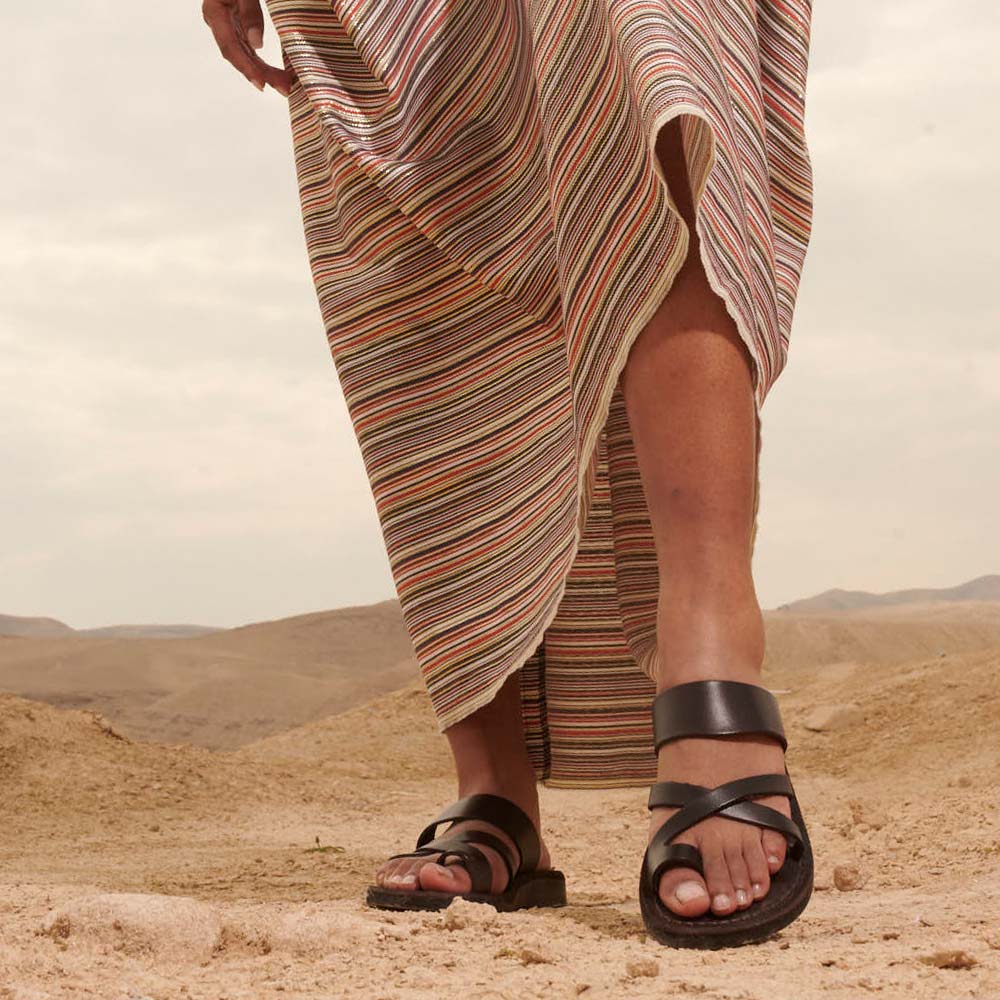 Good Shephard Brown Leather Toe Ring Sandals - Women's – Jerusalem Sandals