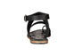 Abbot Kinney Blvd black snake, handmade leather buckle sandals with front toe loop - back View