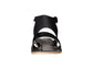 Abbot Kinney Blvd black snake, handmade leather buckle sandals with front toe loop - front View