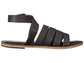 Santa Monica Blvd black, handmade leather sandals with anklet strap and buckle  - Side View