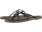 Rose Ave black swarovski, handmade leather sandals slide  - Side View