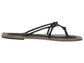 Rose Ave black swarovski, handmade leather sandals slide  - Side View