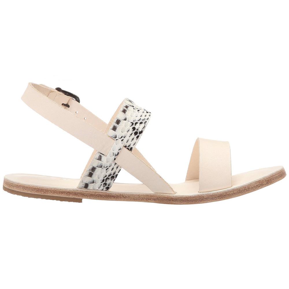 Abbot Kinney Blvd Natural snake skin, handmade leather buckle sandals with front loop - Side View