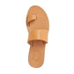 Abra tan, handmade leather slide sandals with toe loop - Side View