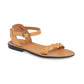 Arden tan, handmade leather sandals with back strap  - Front View