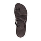 Ariel black, handmade leather slide sandals with toe loop - Side View
