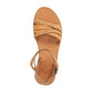 Asa tan, handmade leather sandals with back strap  - Side View