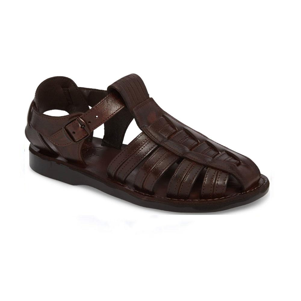 Pelle Nera | Black Leather Sandal for Men | dmodot