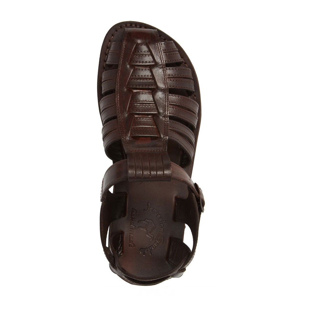 Barak Brown, handmade leather sandals fisherman sandal silhouette. side View