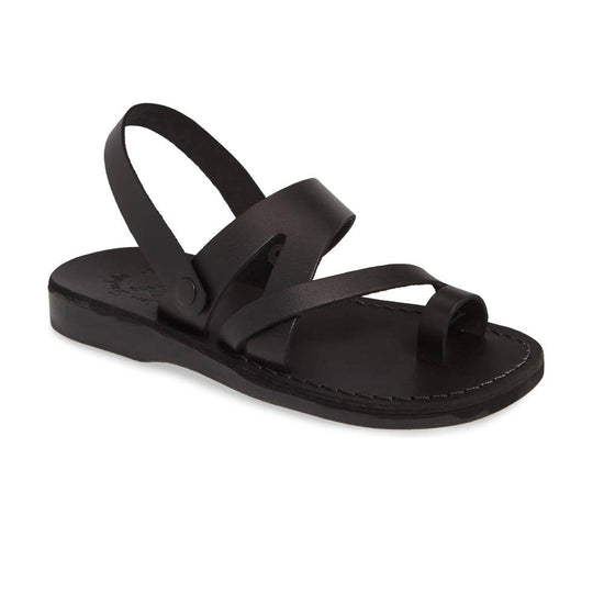 Benjamin | Black Leather Slingback Sandal – Jerusalem Sandals