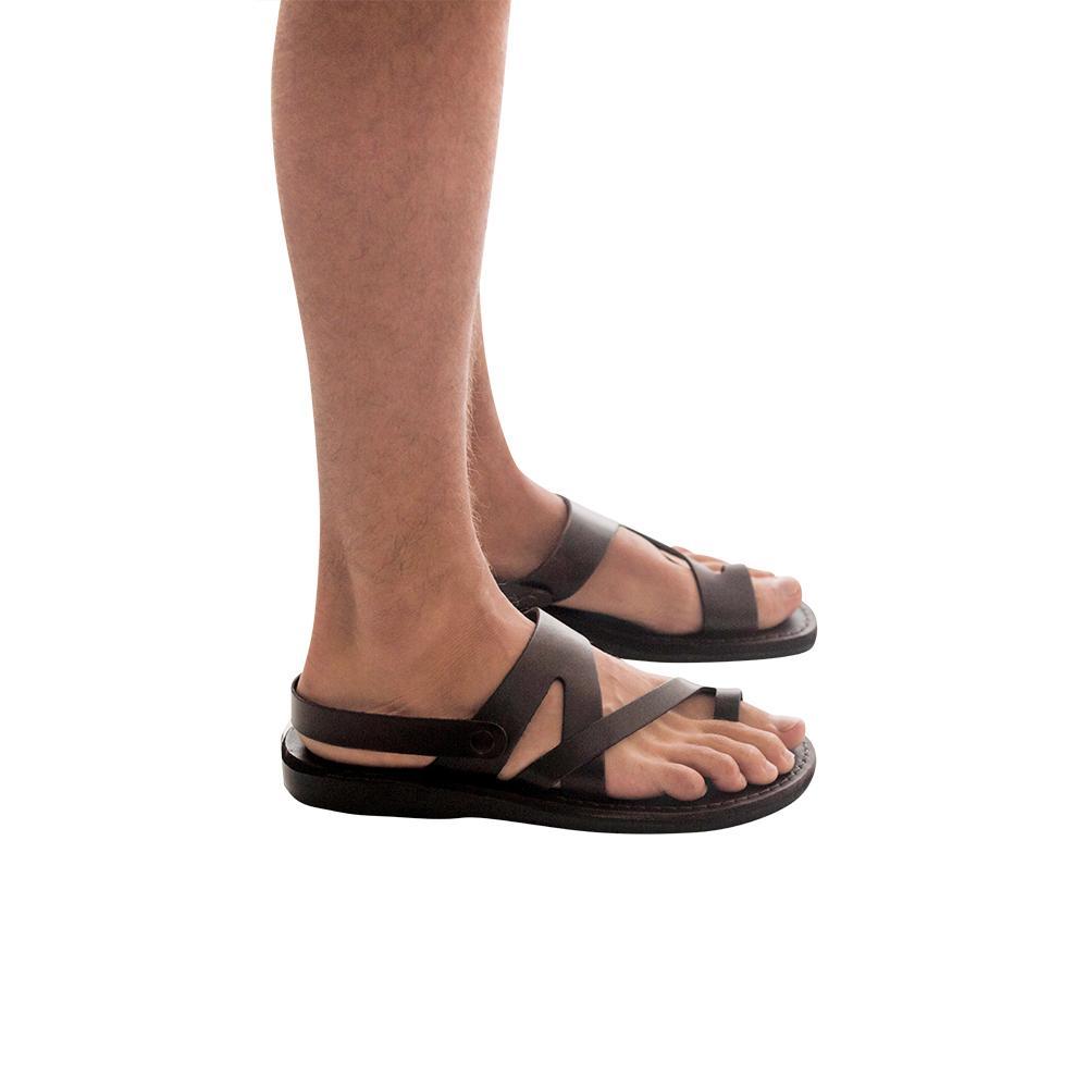 Men's Barak Leather Closed-Toe Sandals - Brown – Jerusalem Sandals