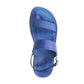 Carmel Blue handmade leather sandals with back strap and toe loop- Front View