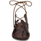 Deborah brown, handmade leather sandals with back strap and toe loop- Side View