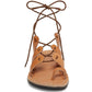 Deborah tan, handmade leather sandals with back strap and toe loop- Side View