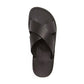 Elan black, handmade leather slide sandals - Side View