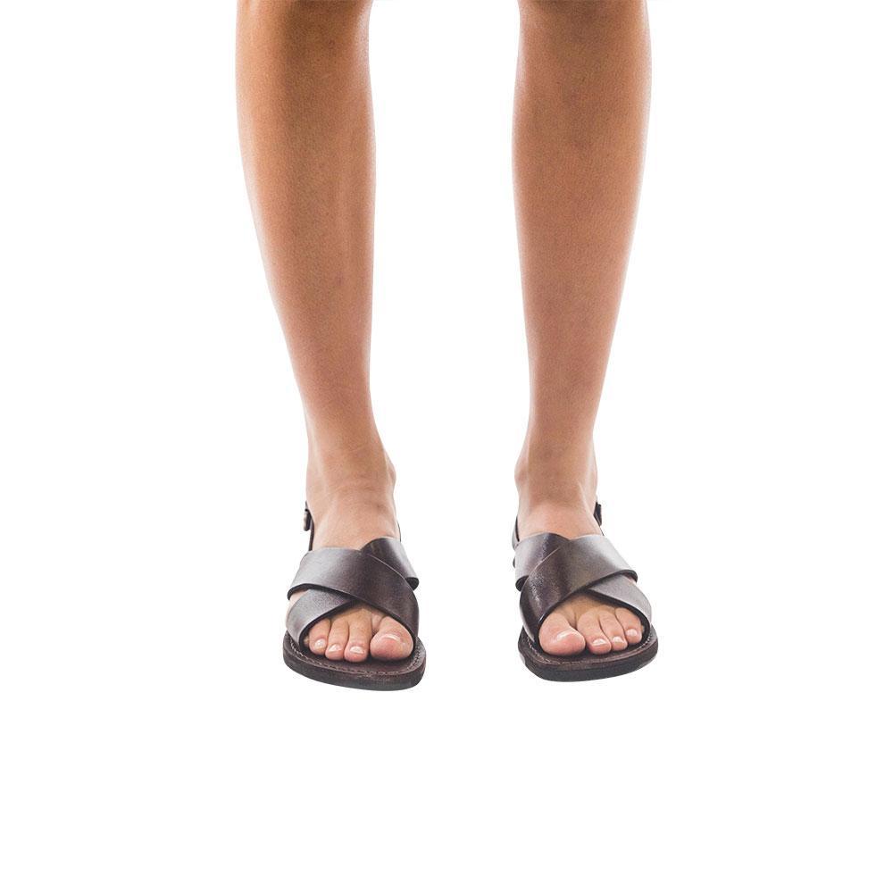 Elan Buckle Leather Sandal - Brown – Jerusalem Sandals